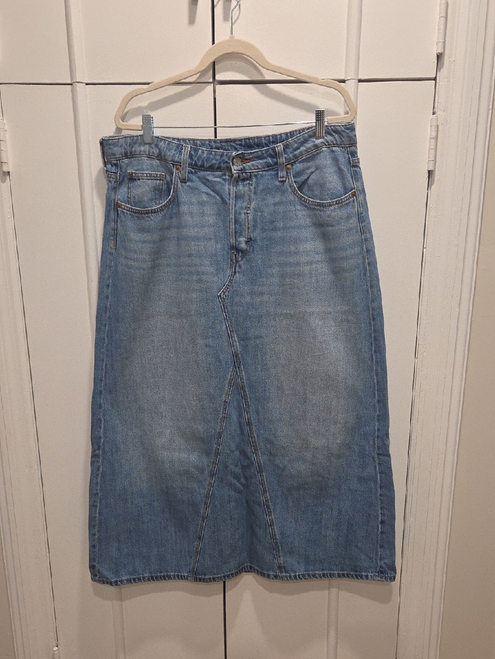 H&M Classic Light Blue Denim Maxi Skirt - Women's Jeans
